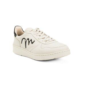 SANDRO MOSCOLONI White/black Handmade In Brazil Leather Minza Sneakers